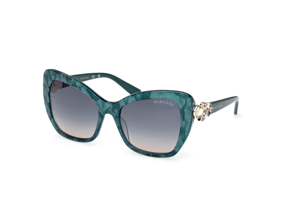 Sunglasses Guess by Marciano GM00032 (89P) color turchese /perlato shape butterfly lenses verde sfumato