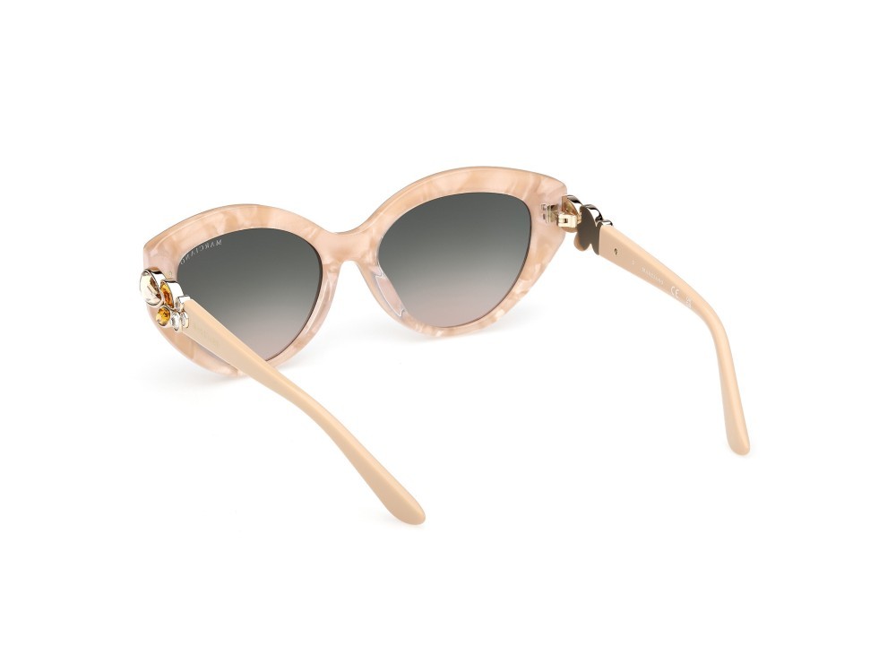 Sunglasses Guess by Marciano GM00033 (59B) color beige/perlato - avorio lucido shape cat eye lenses fumo grad.
