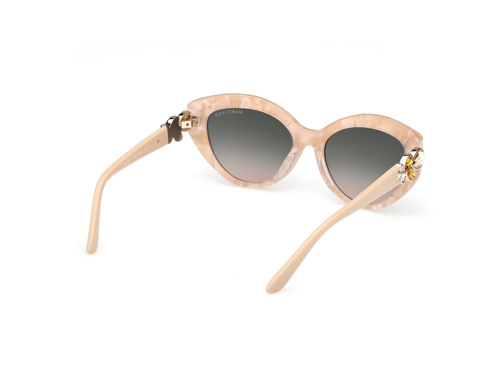 Sunglasses Guess by Marciano GM00033 (59B) color beige/perlato - avorio lucido shape cat eye lenses fumo grad.