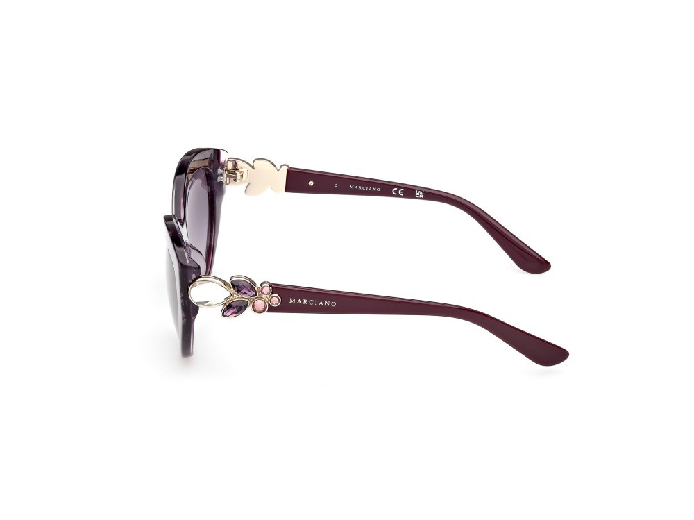 Sunglasses Guess by Marciano GM00033 (83Z) color viola/perlato - viola/monocolore shape cat eye lenses viola sfumato o specchiato