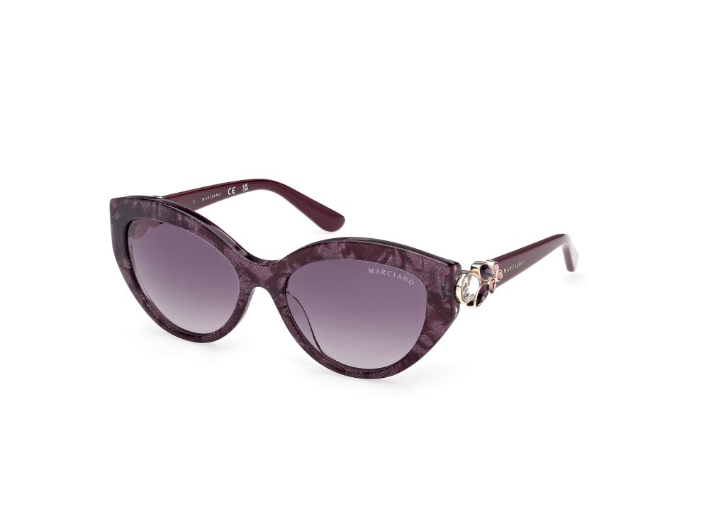 Sunglasses Guess by Marciano GM00033 (83Z) color viola/perlato - viola/monocolore shape cat eye lenses viola sfumato o specchiato