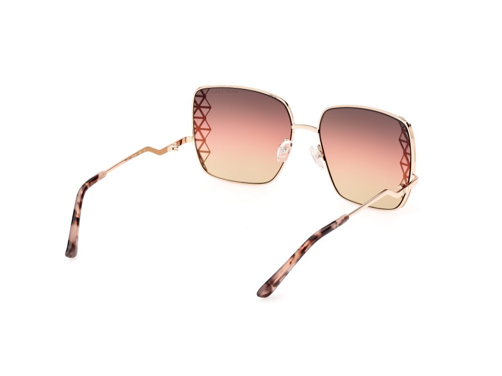 Sonnenbrillen Guess by Marciano GM0829 (28T) farbe oro rosè lucido form quadratisch gläser bordeaux grad.