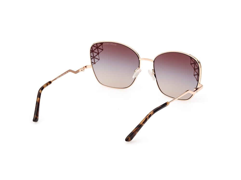 Sonnenbrillen Guess by Marciano GM0830 (28F) farbe oro rosè lucido form schmetterling gläser marrone grad.