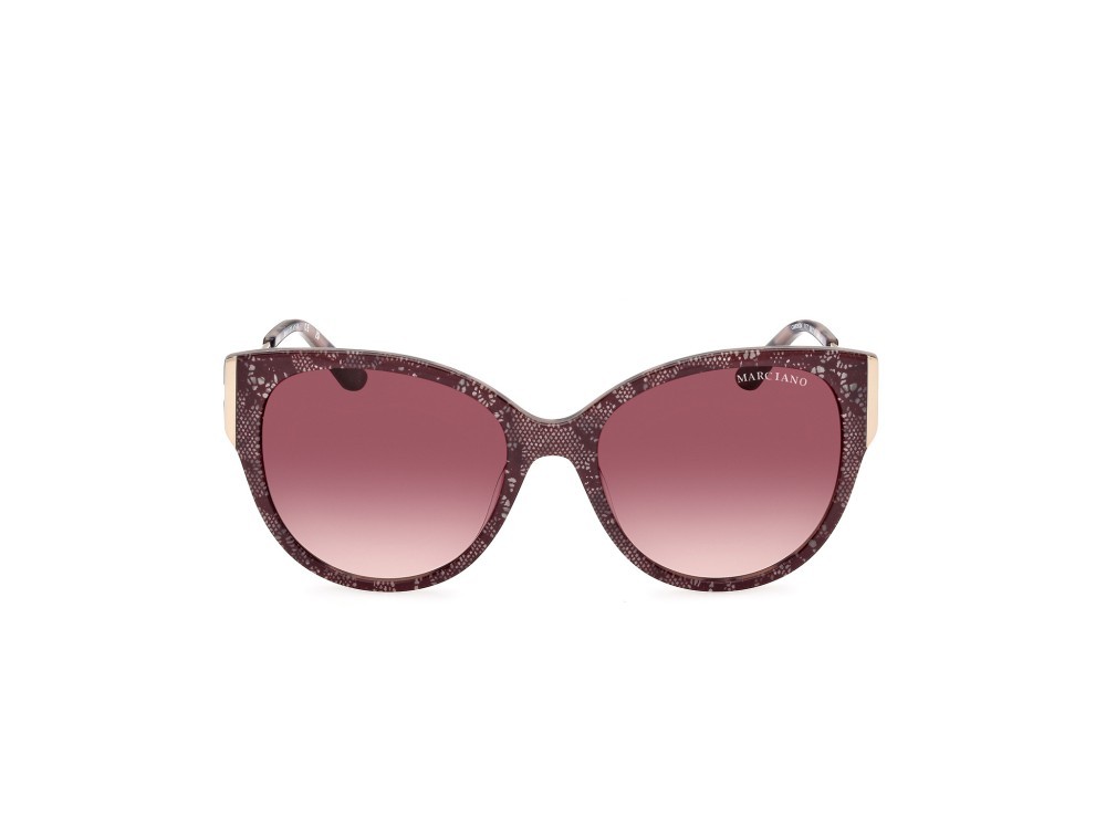 Sonnenbrillen Guess by Marciano GM0834 (71T) farbe bordeaux avana - oro pallido lucido form rund gläser bordeaux sfumato