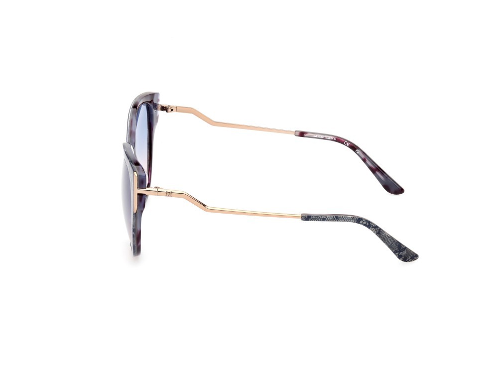Sonnenbrillen Guess by Marciano GM0834 (92W) farbe blu avana - oro rosè lucido form rund gläser blu sfumato