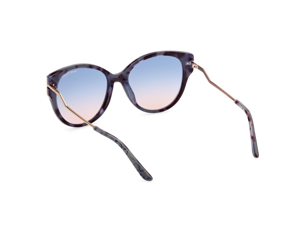 Sonnenbrillen Guess by Marciano GM0834 (92W) farbe blu avana - oro rosè lucido form rund gläser blu sfumato