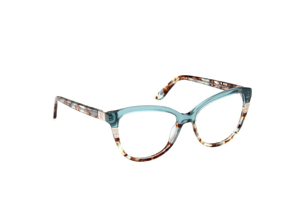 Eyeglasses Guess by Marciano GM50011 (087) color turchese lucido shape cat eye 