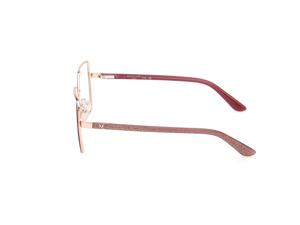 Eyeglasses Guess by Marciano GM50014 (071) color bordeaux opaco - oro rosè lucido shape square 