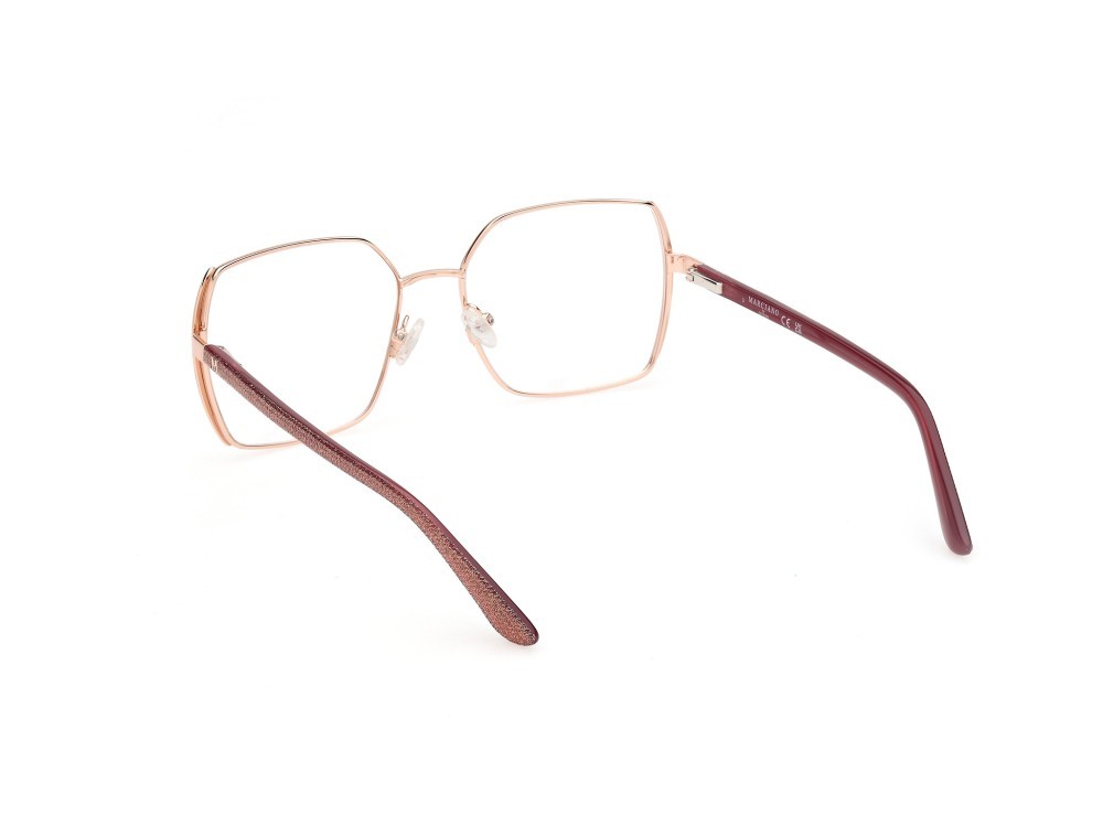 Eyeglasses Guess by Marciano GM50014 (071) color bordeaux opaco - oro rosè lucido shape square 