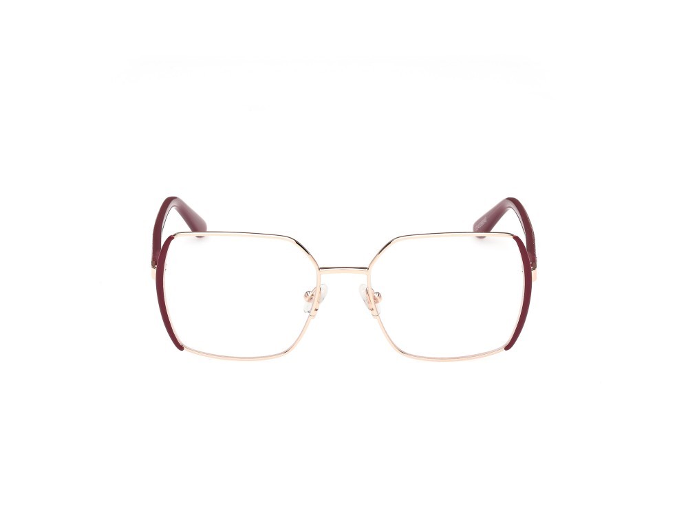 Eyeglasses Guess by Marciano GM50014 (071) color bordeaux opaco - oro rosè lucido shape square 