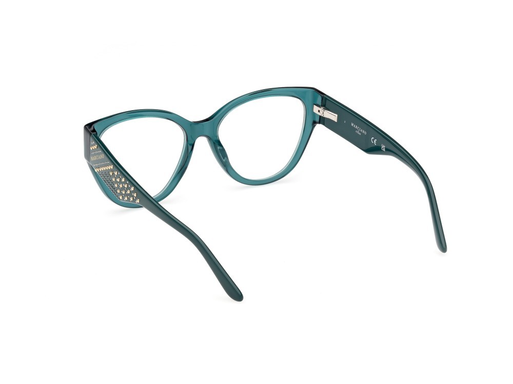 Eyeglasses Guess by Marciano GM50018 (098) color verde scuro lucido shape cat eye 