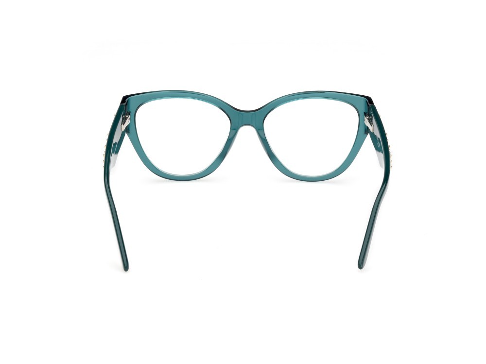 Eyeglasses Guess by Marciano GM50018 (098) color verde scuro lucido shape cat eye 