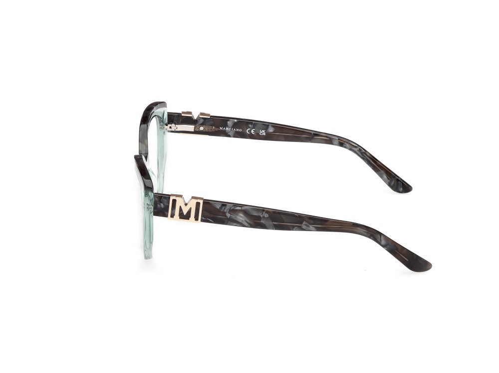 Eyeglasses Guess by Marciano GM50031 (095) color verde chiaro lucido shape cat eye 