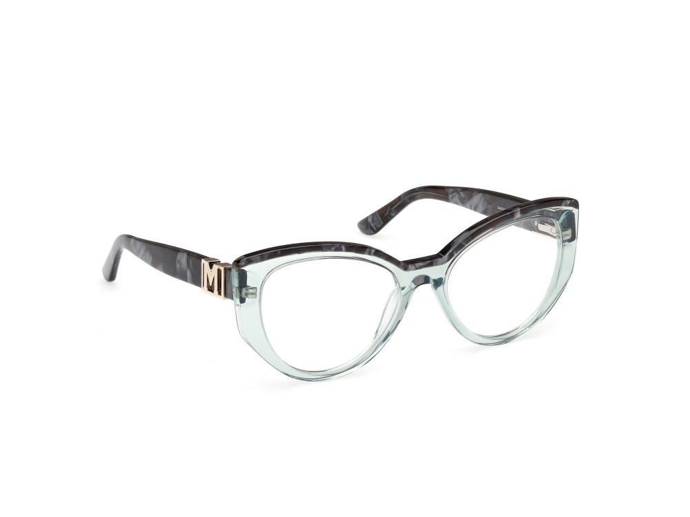 Eyeglasses Guess by Marciano GM50031 (095) color verde chiaro lucido shape cat eye 