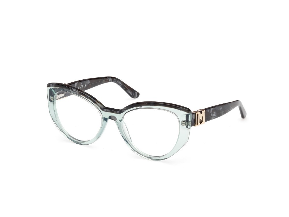 Eyeglasses Guess by Marciano GM50031 (095) color verde chiaro lucido shape cat eye 