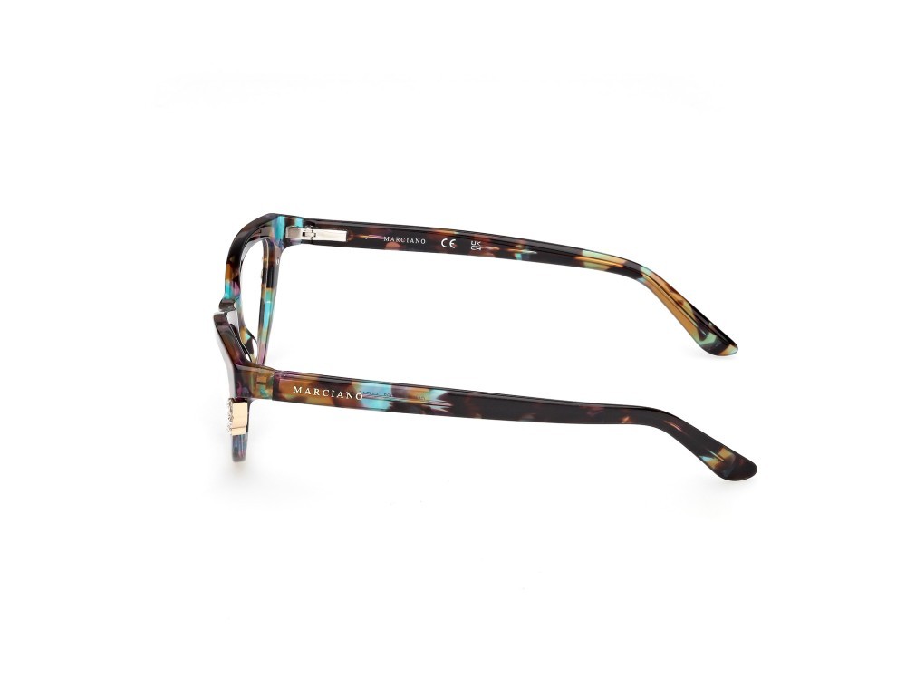 Eyeglasses Guess by Marciano GM50047 (098) color verde scuro/avana shape cat eye 