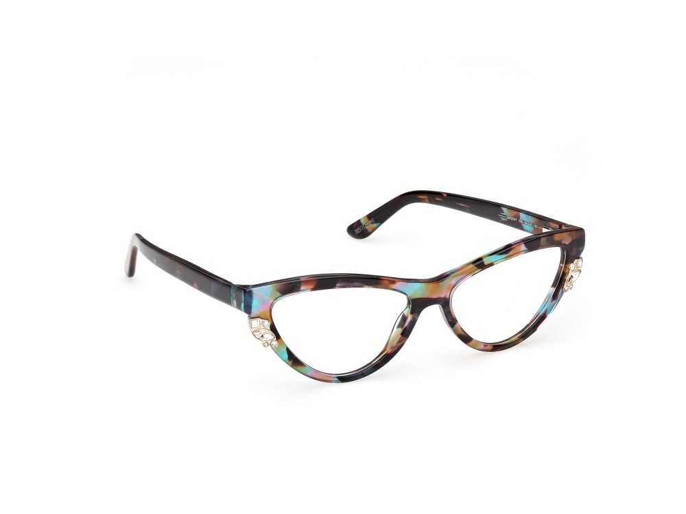 Eyeglasses Guess by Marciano GM50047 (098) color verde scuro/avana shape cat eye 