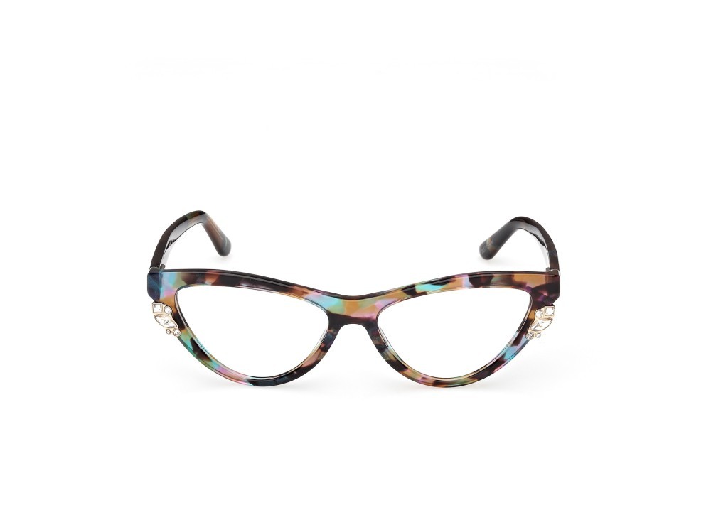 Eyeglasses Guess by Marciano GM50047 (098) color verde scuro/avana shape cat eye 