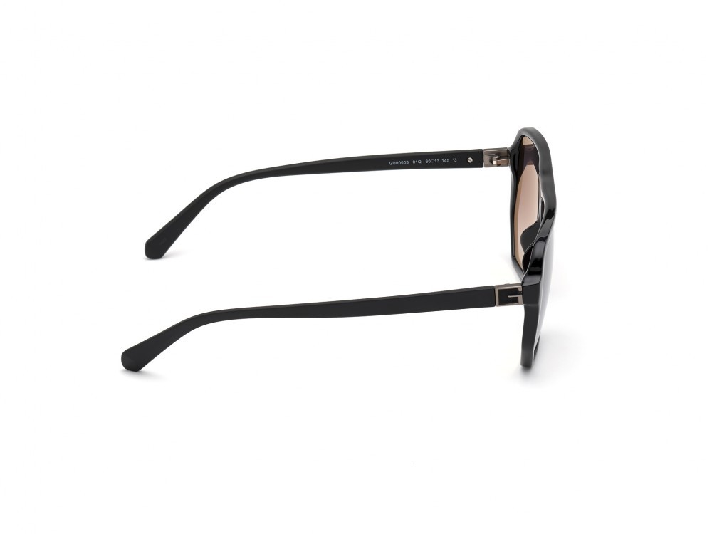 Occhiali da sole Guess GU00003 (01Q) colore nero lucido  forma aviator lenti fumo 