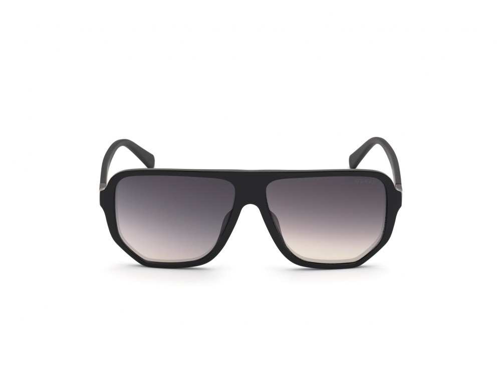 Occhiali da sole Guess GU00003 (01Q) colore nero lucido  forma aviator lenti fumo 