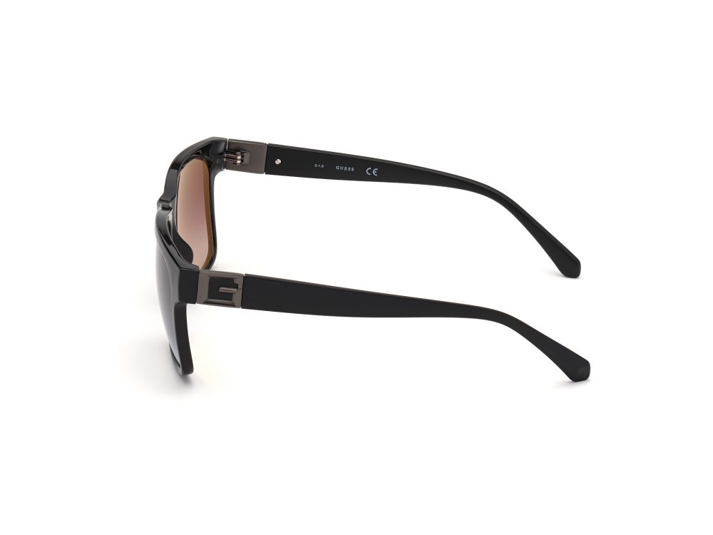 Occhiali da sole Guess GU00004 (01Q) colore nero lucido  forma quadrato lenti verde specchiato