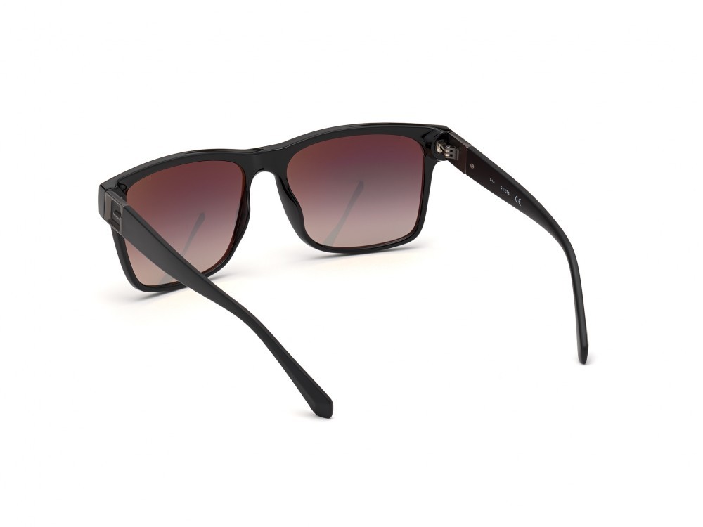 Occhiali da sole Guess GU00004 (01Q) colore nero lucido  forma quadrato lenti verde specchiato