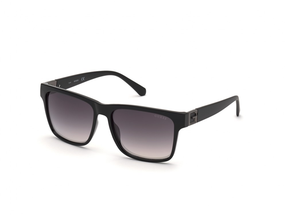 Occhiali da sole Guess GU00004 (01Q) colore nero lucido  forma quadrato lenti verde specchiato