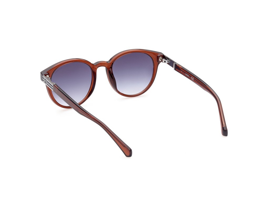 Occhiali da sole Guess GU00040 (45W) colore marrone chiaro lucido forma rotondo lenti blu grad.