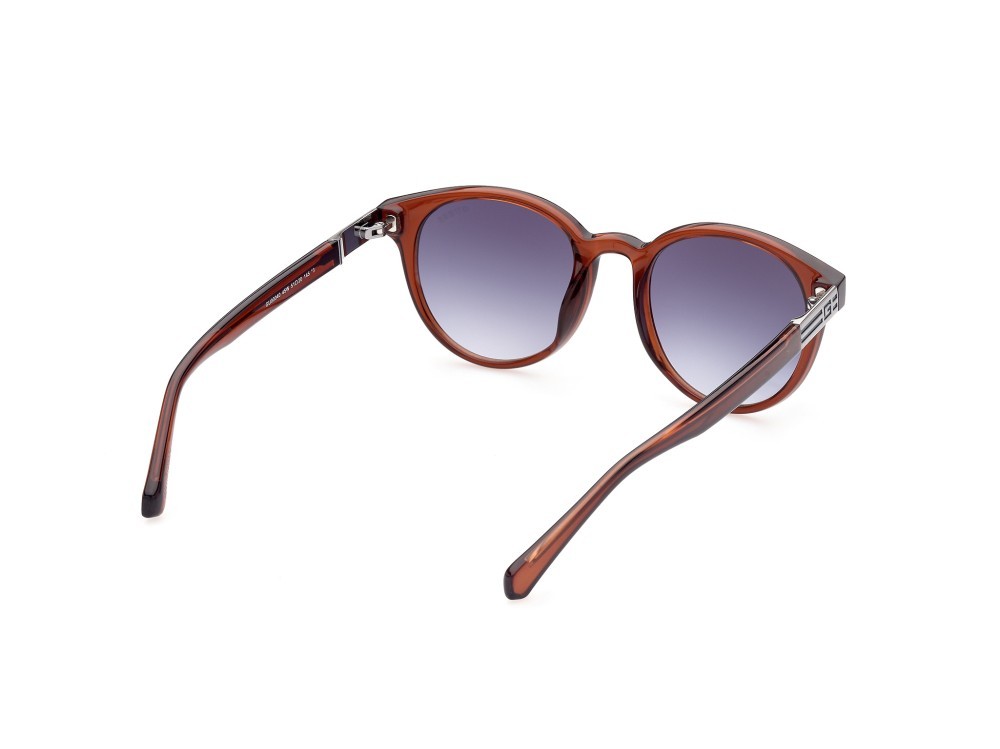 Occhiali da sole Guess GU00040 (45W) colore marrone chiaro lucido forma rotondo lenti blu grad.