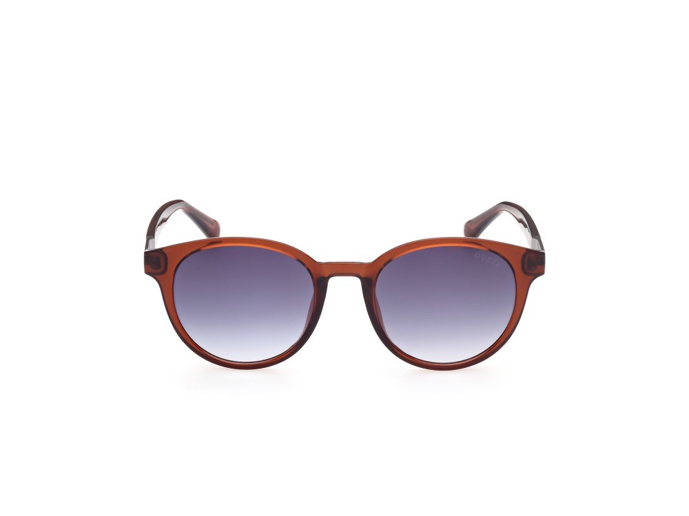 Occhiali da sole Guess GU00040 (45W) colore marrone chiaro lucido forma rotondo lenti blu grad.