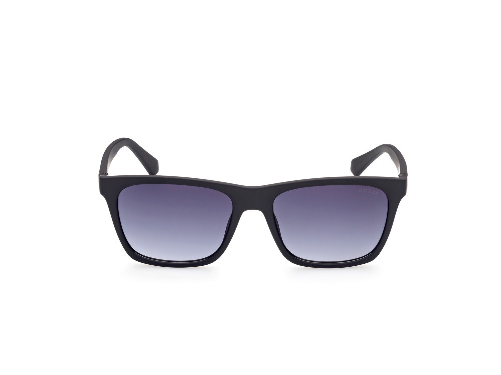 Sonnenbrillen Guess GU00044 (02W) farbe nero opaco form rechteckig gläser blu grad.