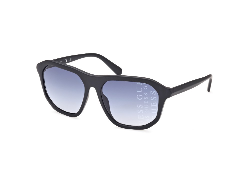 Sonnenbrillen Guess GU00057 (02W) farbe nero opaco form geometrisch gläser blu grad.