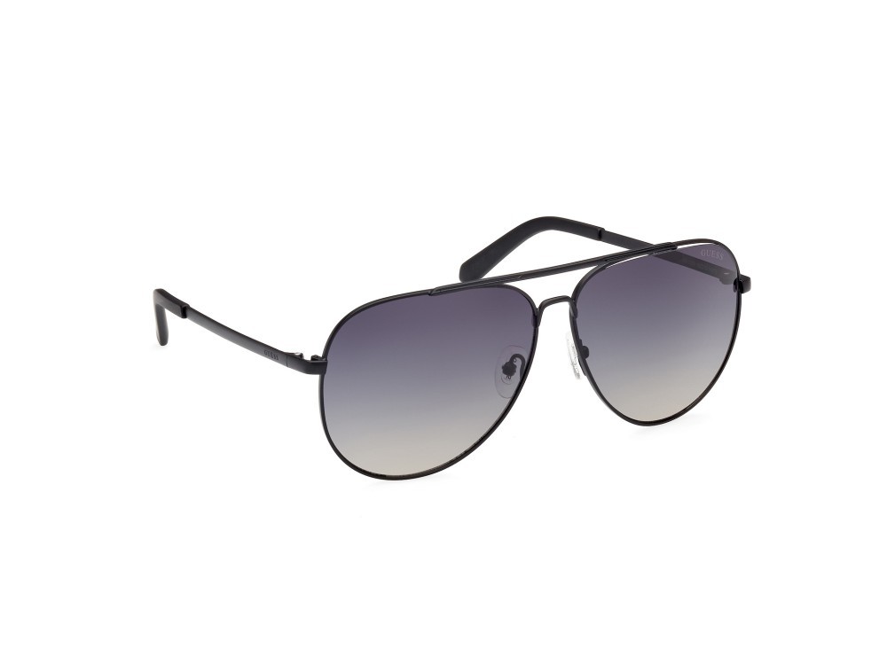Sonnenbrillen Guess GU00059 (02W) farbe nero opaco form aviator gläser blu grad.