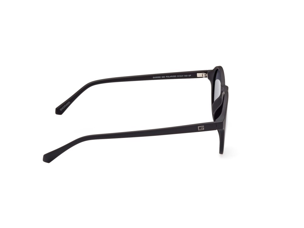 Occhiali da sole Guess GU00062 (02D) colore nero opaco forma rotondo lenti fumo polar.