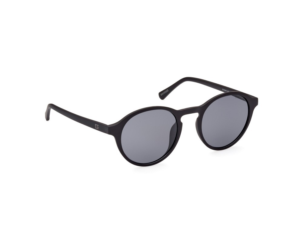 Occhiali da sole Guess GU00062 (02D) colore nero opaco forma rotondo lenti fumo polar.