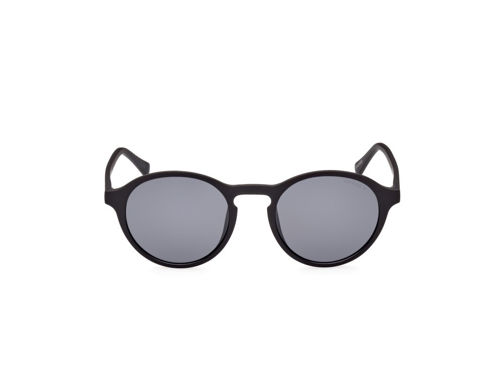 Occhiali da sole Guess GU00062 (02D) colore nero opaco forma rotondo lenti fumo polar.