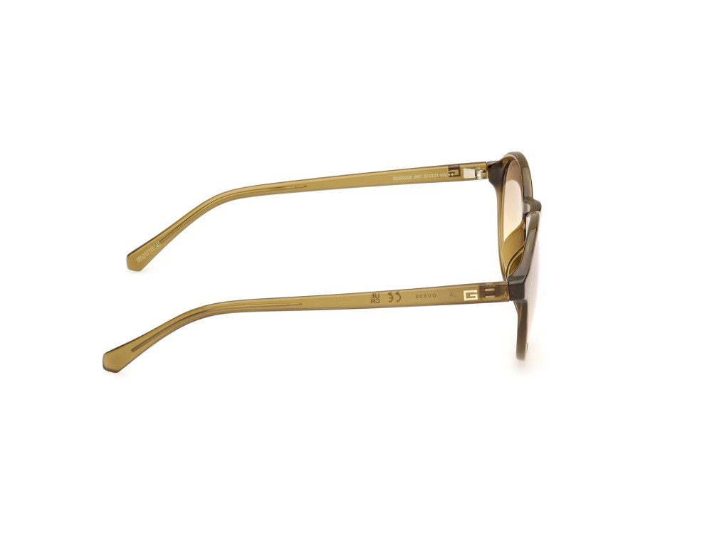 Sonnenbrillen Guess GU00062 (96F) farbe verde scuro lucido form rund gläser marrone sfumato