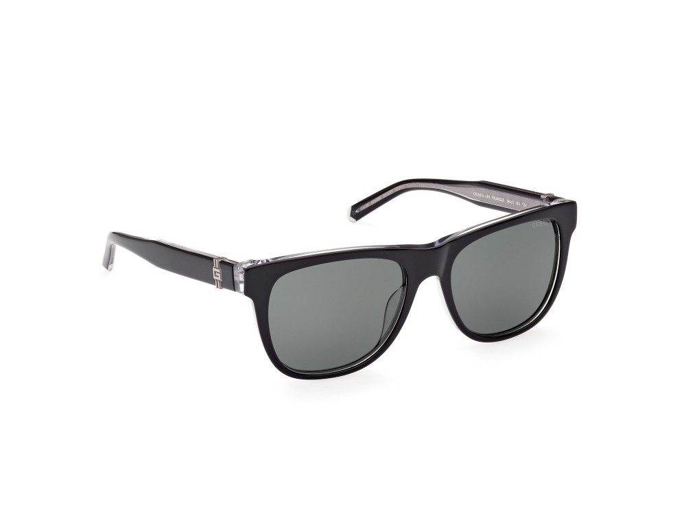 Sonnenbrillen Guess GU00075 (01R) farbe nero lucido form quadratisch gläser verde polar.