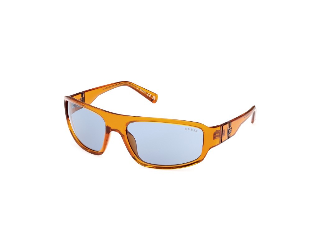 Sonnenbrillen Guess GU00080 (44V) farbe arancio / altro form rechteckig gläser blu