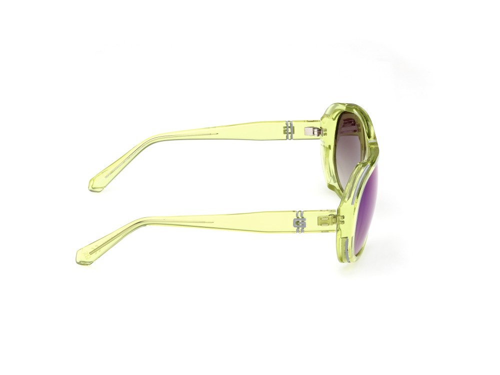 Sonnenbrillen Guess GU00081 (39C) farbe giallo lucido form aviator gläser fumo specchiato