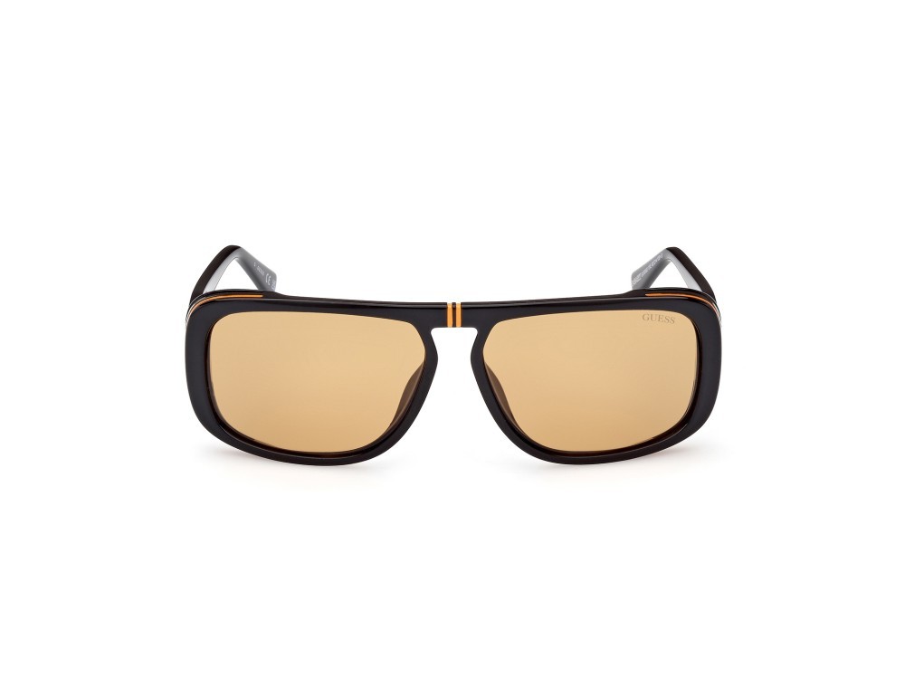 Sonnenbrillen Guess GU00082 (01E) farbe nero lucido form rechteckig gläser marrone
