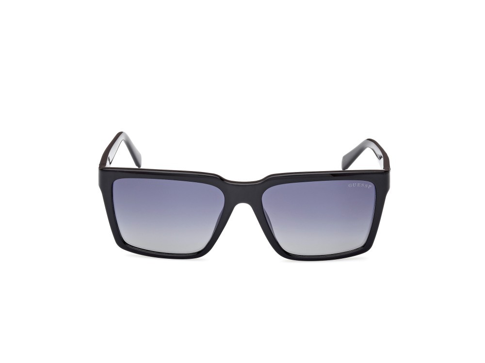 Occhiali da sole Guess GU00084 (01D) colore nero lucido forma quadrato lenti fumo polar.