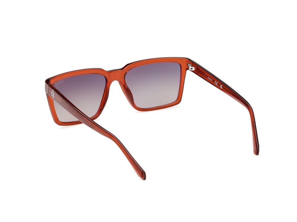 Sonnenbrillen Guess GU00084 (50G) farbe arancio scuro lucido form quadratisch gläser marrone specchiato