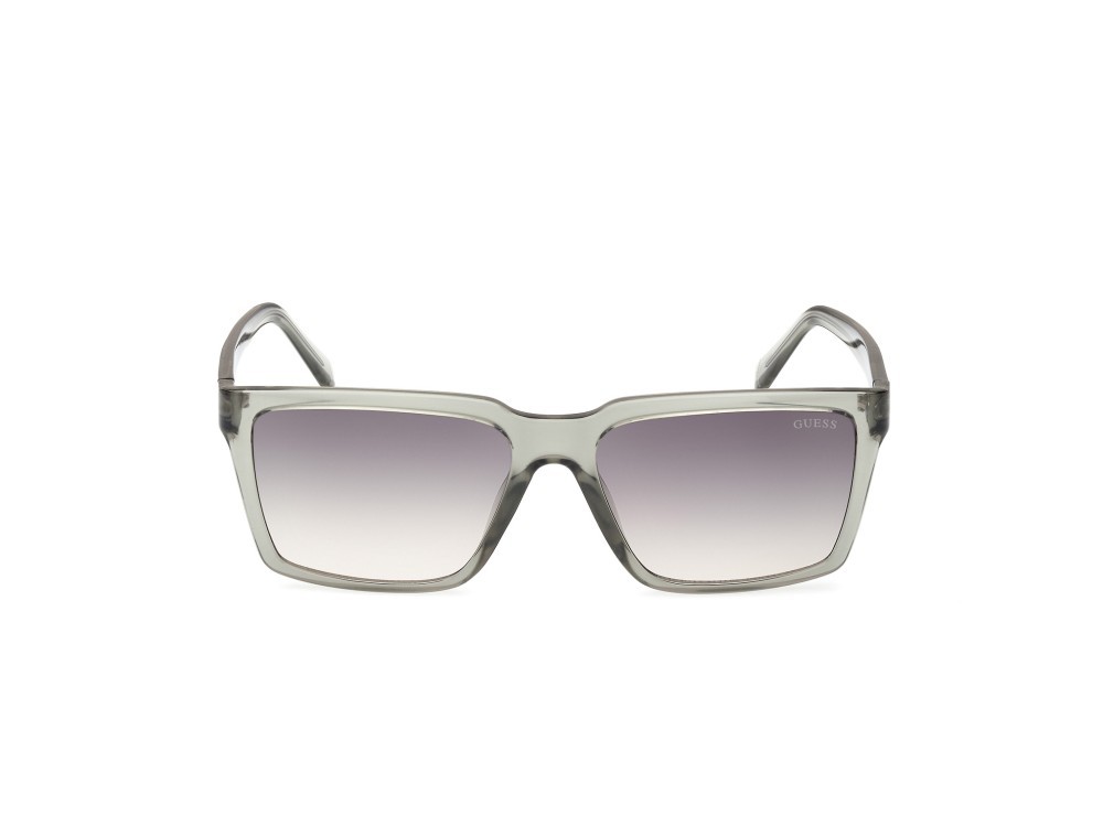 Occhiali da sole Guess GU00084 (93P) colore verde chiaro lucido forma quadrato lenti verde sfumato