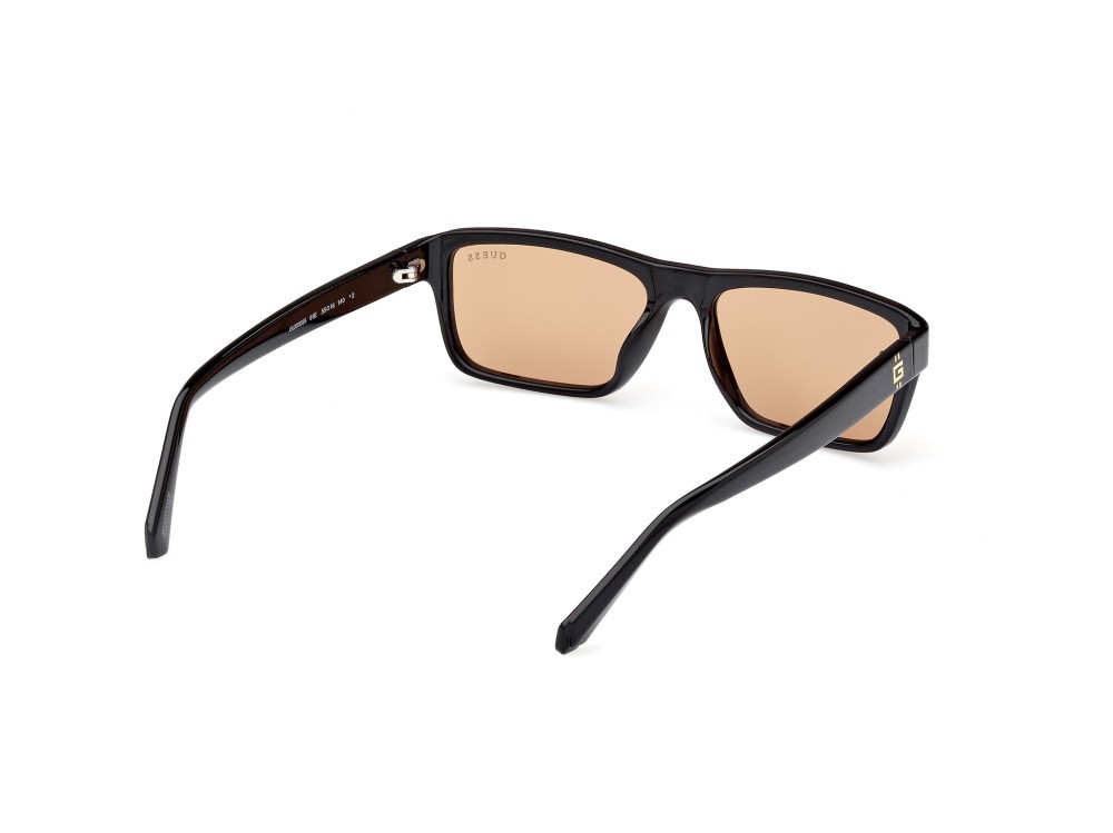 Sonnenbrillen Guess GU00085 (01E) farbe nero lucido form rechteckig gläser marrone