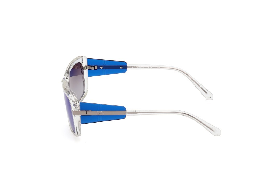 Sonnenbrillen Guess GU00090 (27X) farbe cristallo - blu lucido form rechteckig gläser blu specchiato