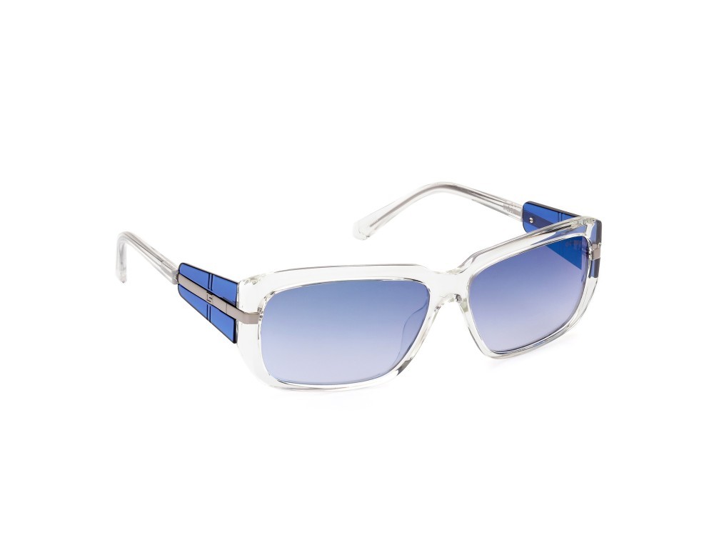 Sonnenbrillen Guess GU00090 (27X) farbe cristallo - blu lucido form rechteckig gläser blu specchiato