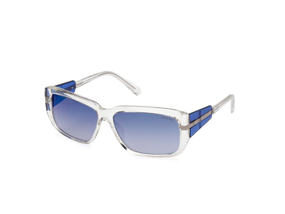 Sonnenbrillen Guess GU00090 (27X) farbe cristallo - blu lucido form rechteckig gläser blu specchiato