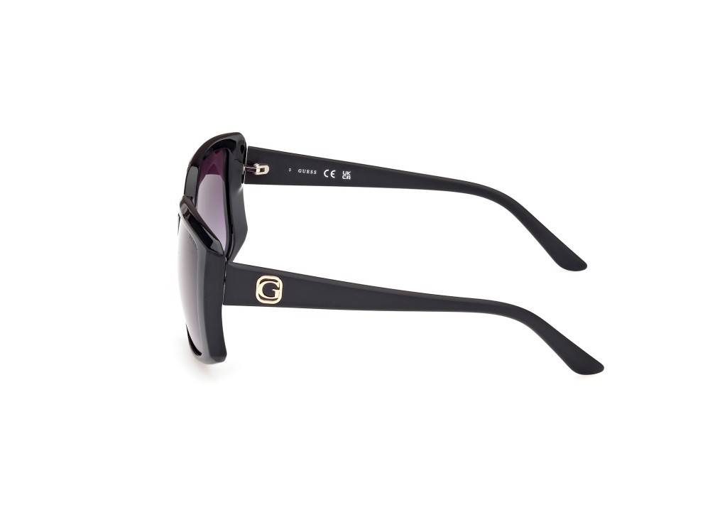 Occhiali da sole Guess GU00097 (01B) colore nero lucido forma quadrato lenti fumo grad.