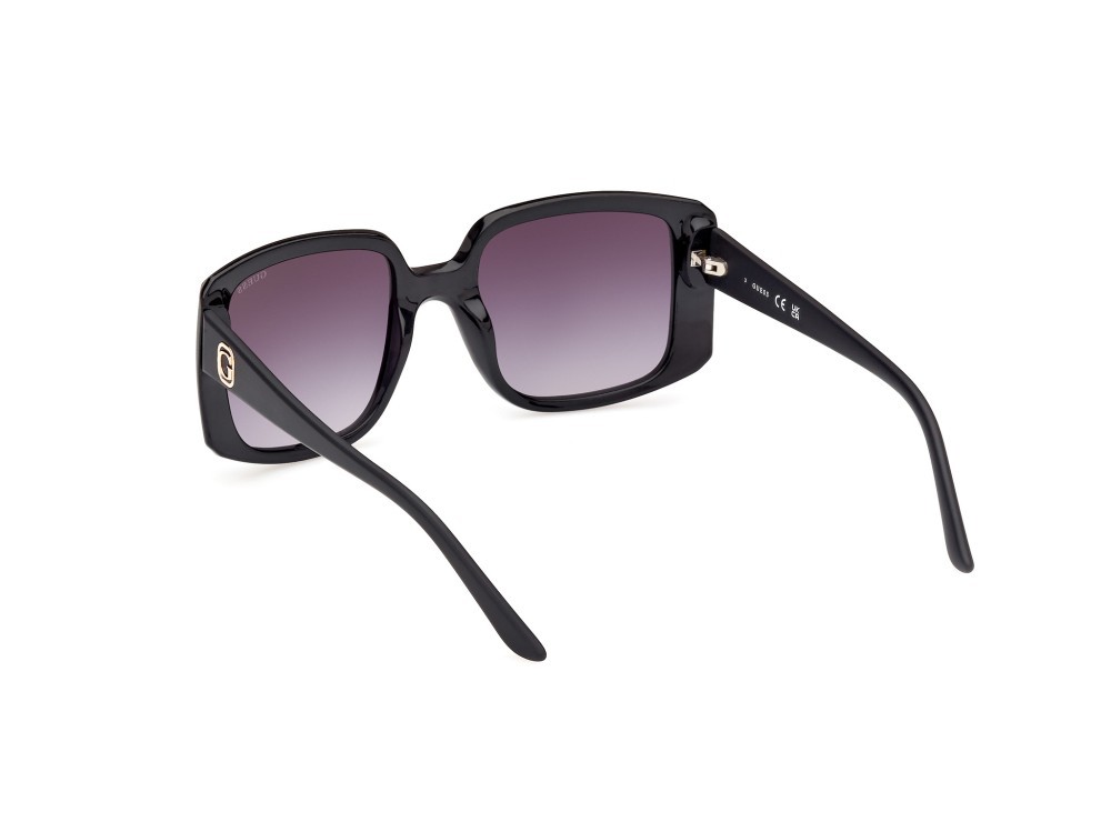 Occhiali da sole Guess GU00097 (01B) colore nero lucido forma quadrato lenti fumo grad.